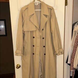 Classic Tan Double-Breasted Trench Coat